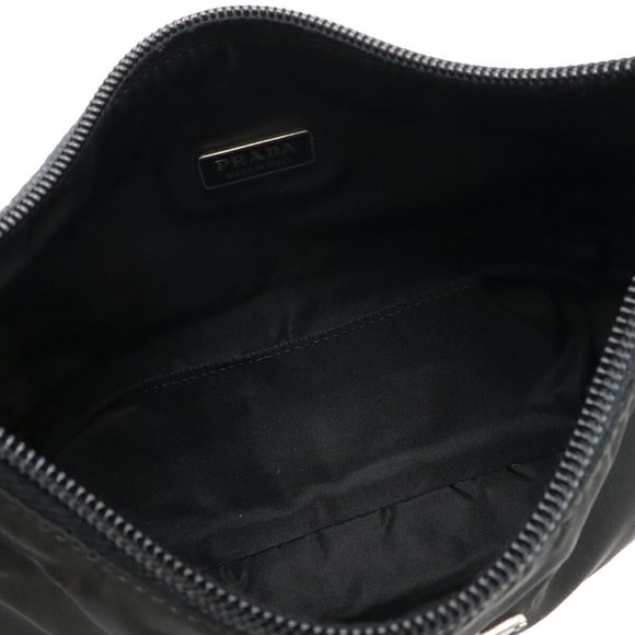 PRADA Prada Triangle Pouch Handbag - Nylon NERO Black MV519 - Picture 7 of 7